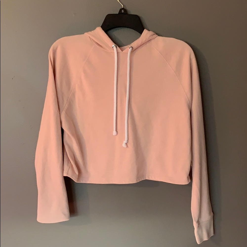 Dividend pink cropped hoodie sweatshirt size small
